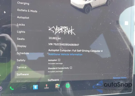 2025 Tesla Cybertruck All-Wheel Drive z USA, uszkodzony, nr VIN 7G2CEHED9SA060947